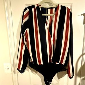 Black Tape_: V-neck draped bodysuit